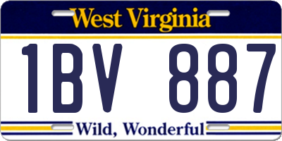 WV license plate 1BV887