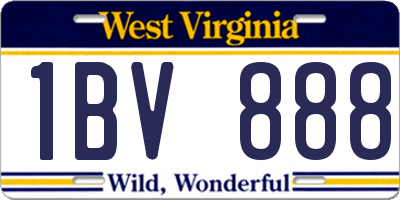 WV license plate 1BV888