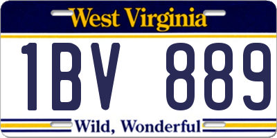 WV license plate 1BV889