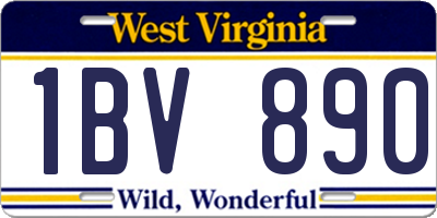 WV license plate 1BV890