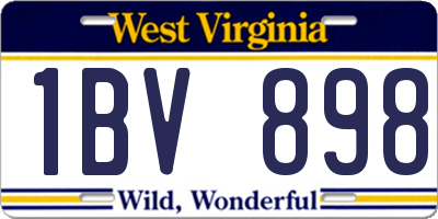 WV license plate 1BV898