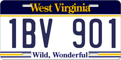 WV license plate 1BV901