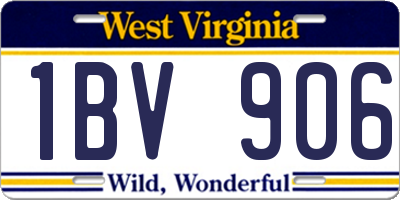 WV license plate 1BV906