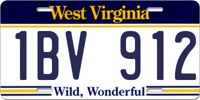 WV license plate 1BV912