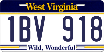 WV license plate 1BV918