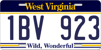 WV license plate 1BV923