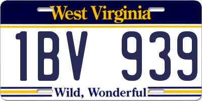 WV license plate 1BV939