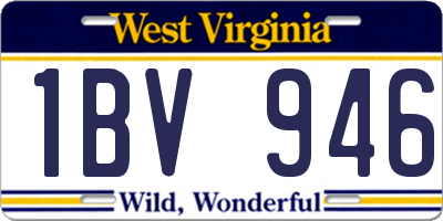 WV license plate 1BV946