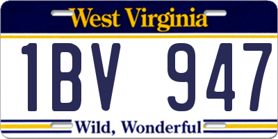 WV license plate 1BV947