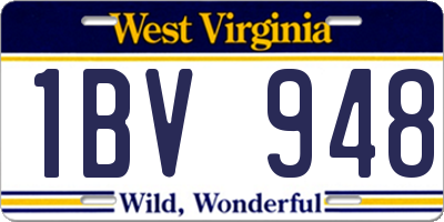WV license plate 1BV948