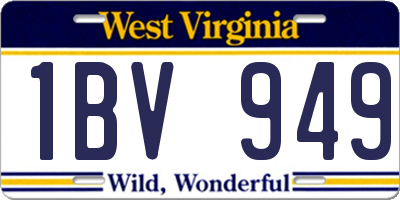 WV license plate 1BV949