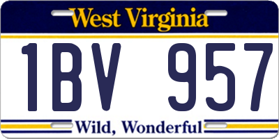 WV license plate 1BV957