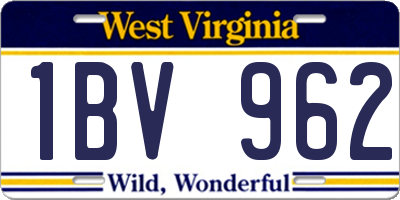 WV license plate 1BV962