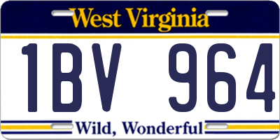 WV license plate 1BV964