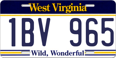 WV license plate 1BV965
