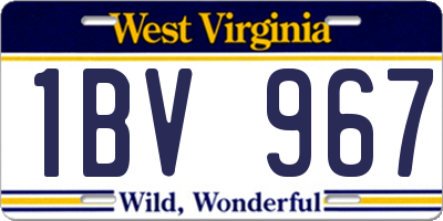 WV license plate 1BV967