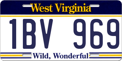 WV license plate 1BV969