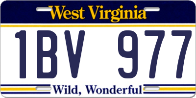 WV license plate 1BV977