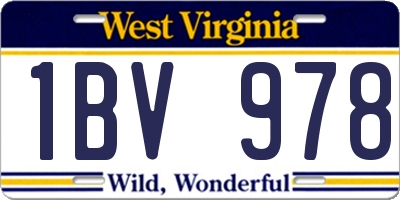 WV license plate 1BV978