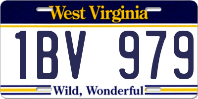 WV license plate 1BV979