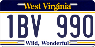 WV license plate 1BV990