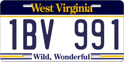 WV license plate 1BV991