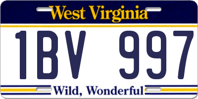 WV license plate 1BV997