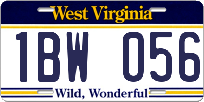 WV license plate 1BW056