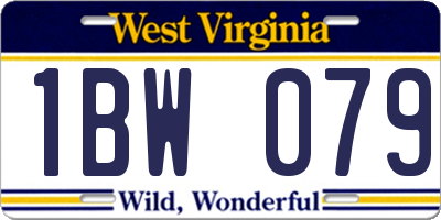 WV license plate 1BW079