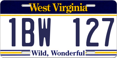 WV license plate 1BW127