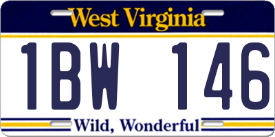 WV license plate 1BW146
