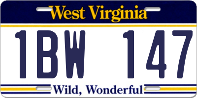 WV license plate 1BW147