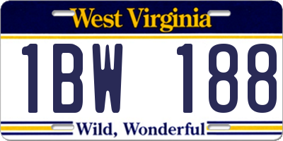 WV license plate 1BW188
