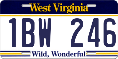 WV license plate 1BW246
