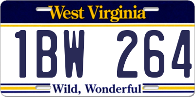 WV license plate 1BW264