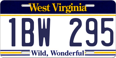 WV license plate 1BW295