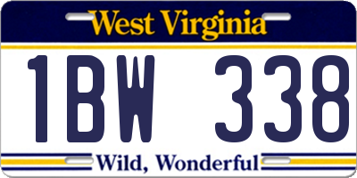 WV license plate 1BW338