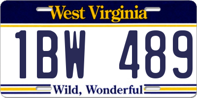 WV license plate 1BW489
