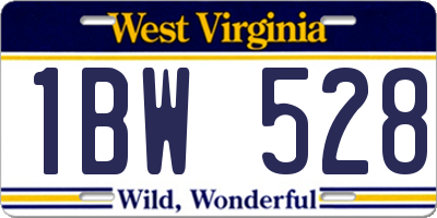 WV license plate 1BW528