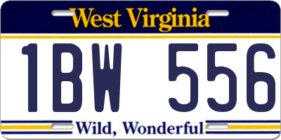 WV license plate 1BW556