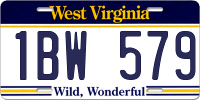WV license plate 1BW579
