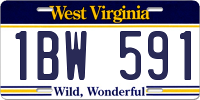 WV license plate 1BW591