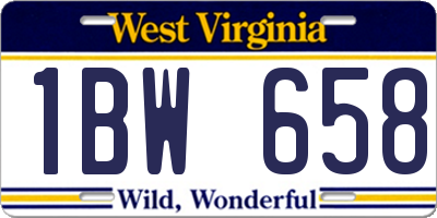 WV license plate 1BW658