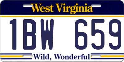 WV license plate 1BW659