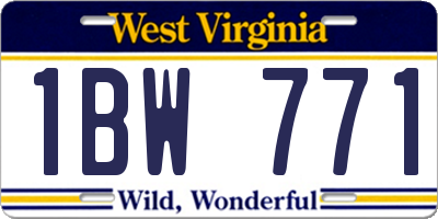 WV license plate 1BW771