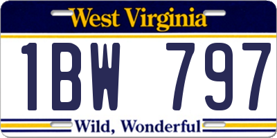 WV license plate 1BW797