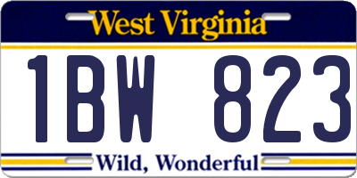 WV license plate 1BW823