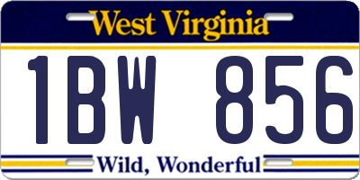 WV license plate 1BW856