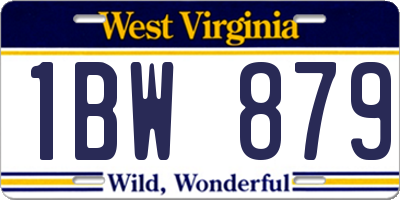 WV license plate 1BW879