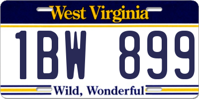 WV license plate 1BW899